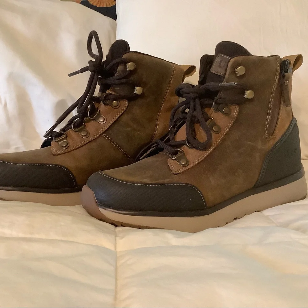 UGG Mens Caulder Chestnut Brown Mixed Media Waterproof Boots 7 M